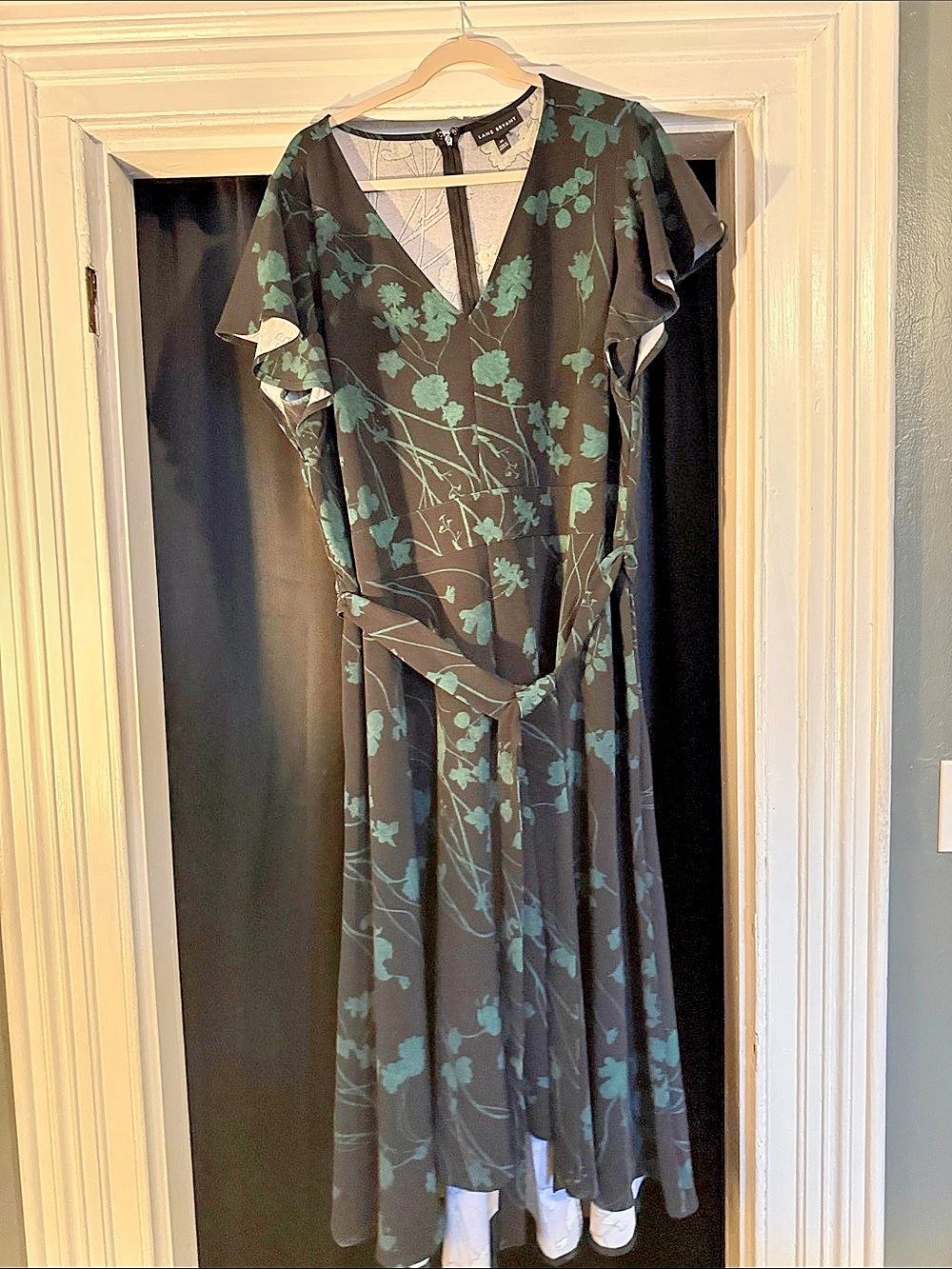 Lane Bryant Floral Maxi Dress in Black & Green Size 18